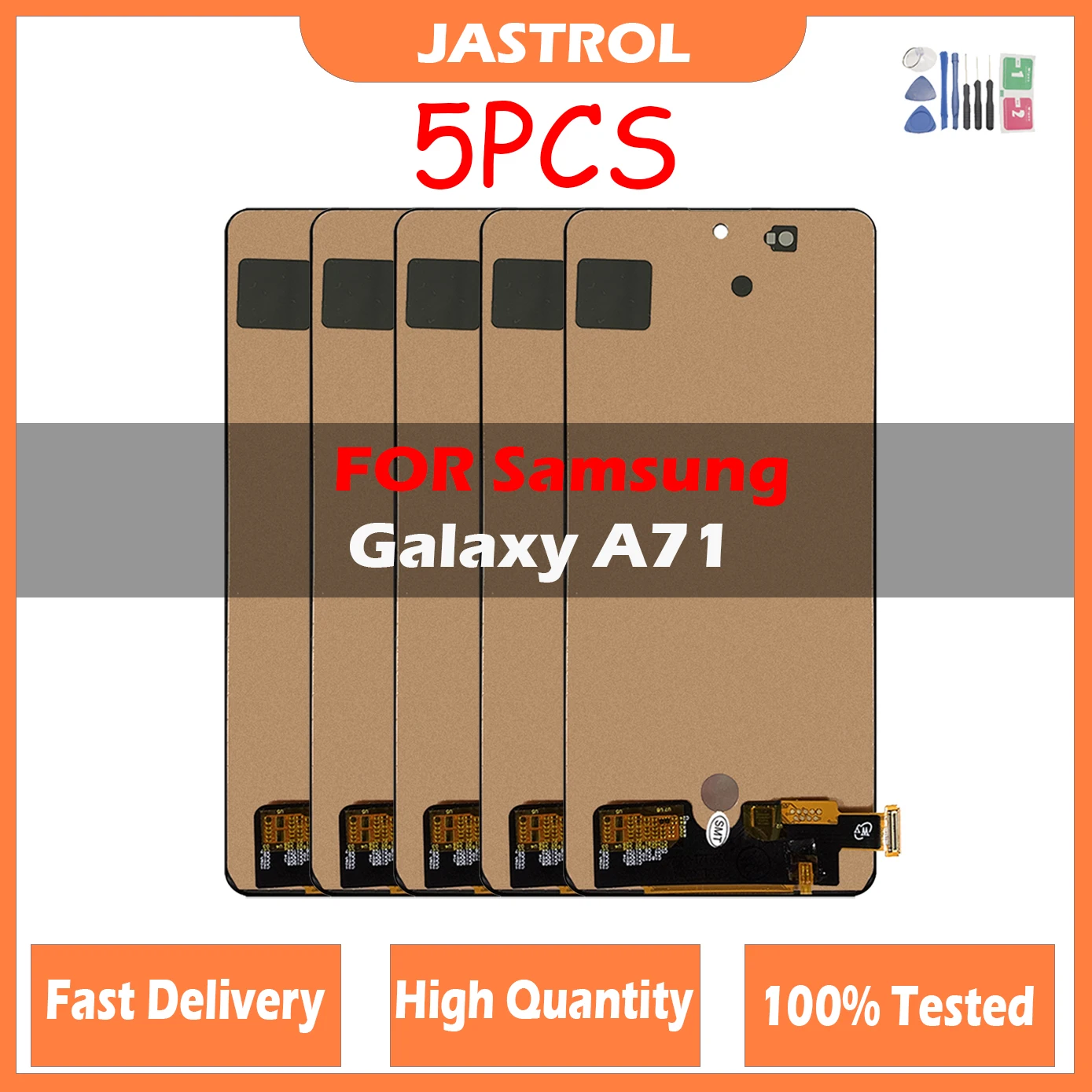 5Pcs/Lot Super Amoled Display For Samsung Galaxy A71 A715 A715F Lcd Display Touch Screen Digitizer Assembly Panels with Frame