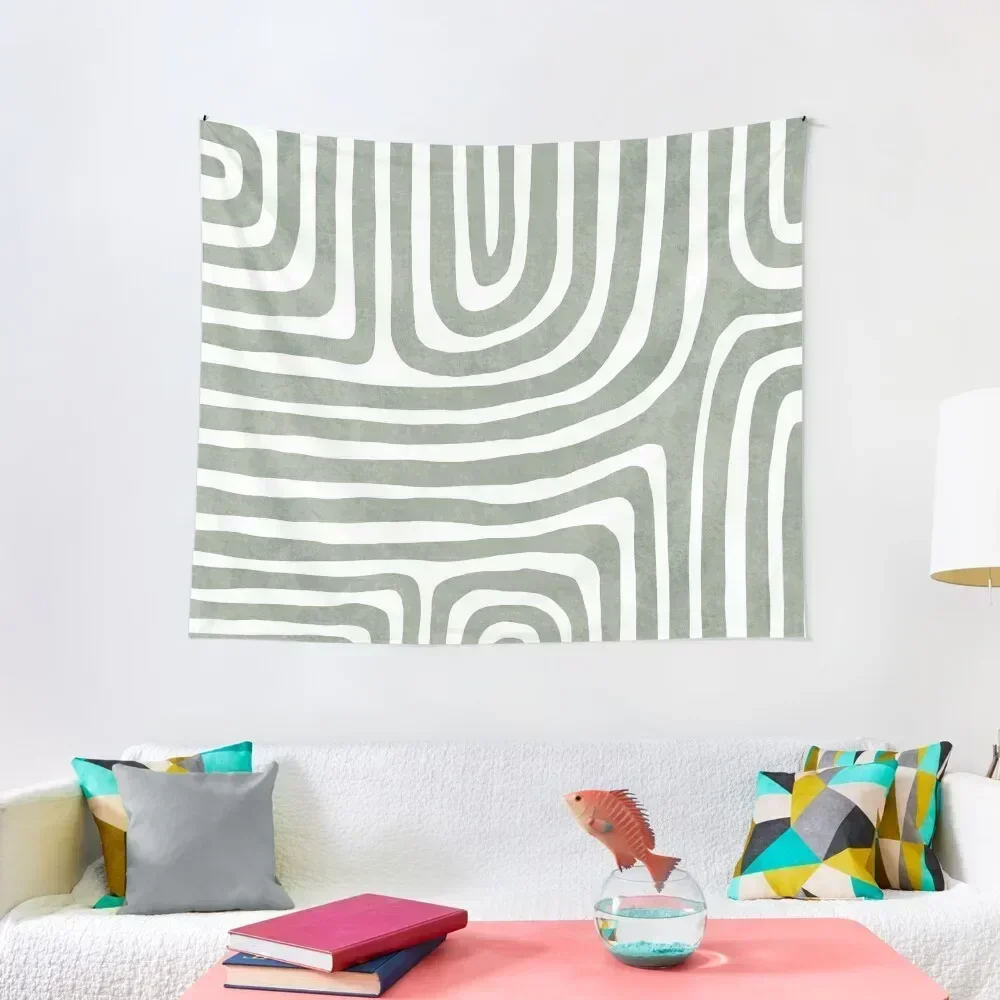 

Sage green line art Tapestry Room Decorations Aesthetic Carpet Wall Things To Decorate The Room Tapestry