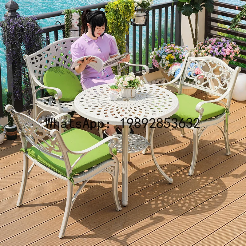 YFY outdoor balcony tables and chairs cast aluminum casual  suit small  non-rusting and anti-corrosion small combination