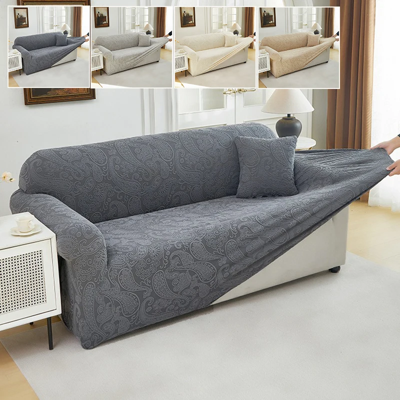 

Jacquard Stretch Plaid Sofa Slipcover Elastic Sofa Covers for Living Room Funda Sofa Chair Couch Cover Home Decor 1/2/3/4-seater