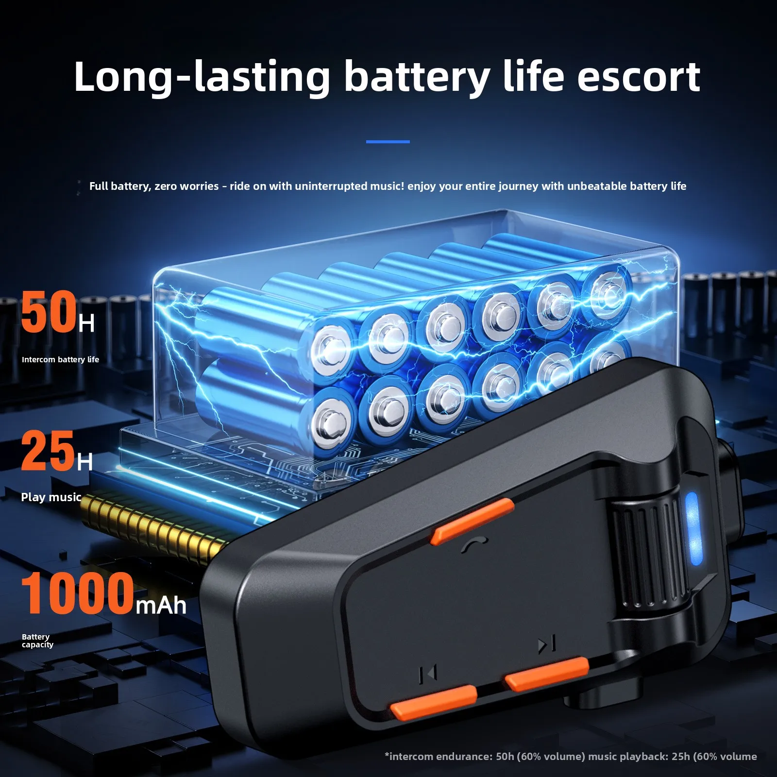 Motorcycle riding waterproof multi-person group chat intercom helmet Bluetooth headset