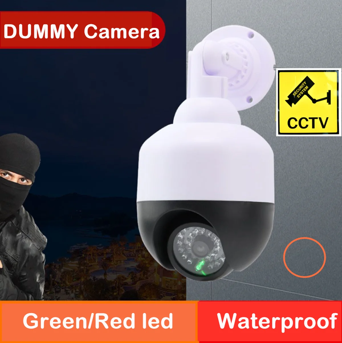 cctv fake dummy surveillance camera for home security outdoor waterproof with green/red led blinking