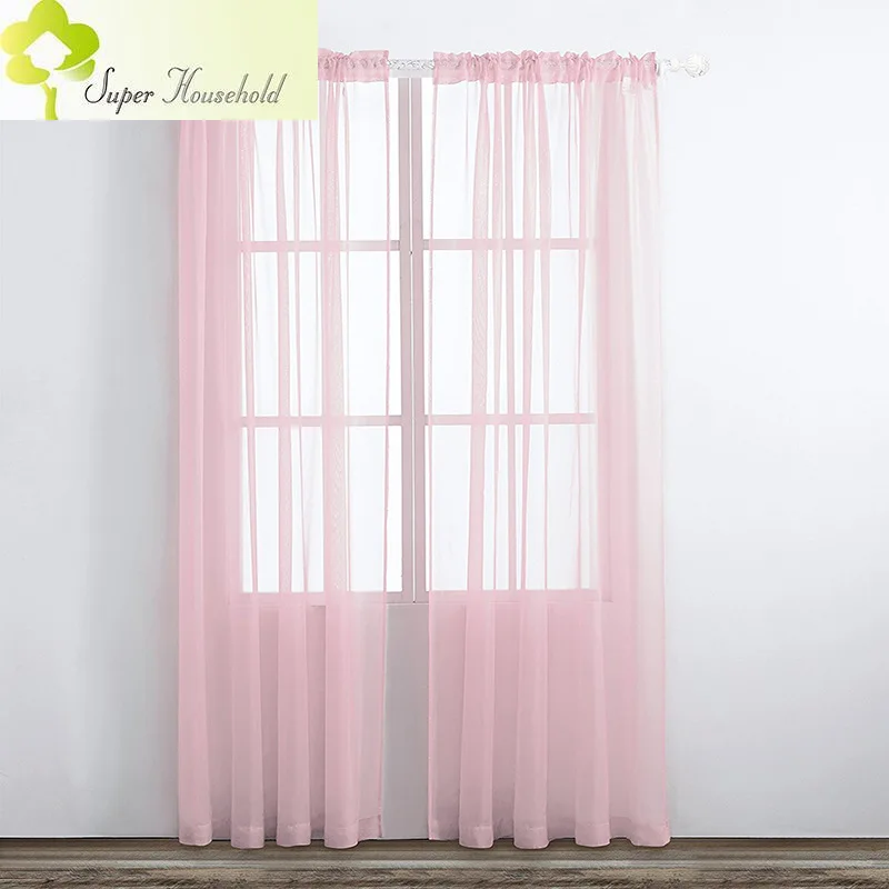 Modern White Sheer Voile Curtains for Living Room Pure Tulle Bedroom Kitchen Curtain Brown Translucidus Home Window Decoration