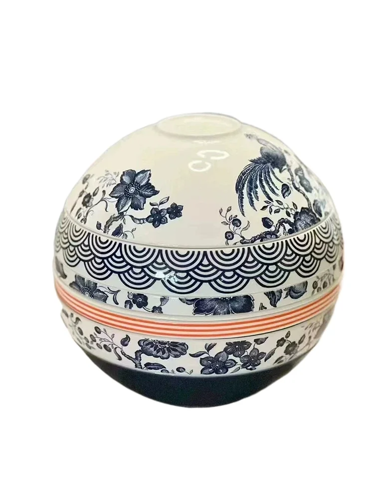 Conjunto de Louça Criativa de Alto Valor, Conjunto de Louça Doméstica em Porcelana Bone China, Combinação de Tigela e Prato, Conjunto de Sete Peças