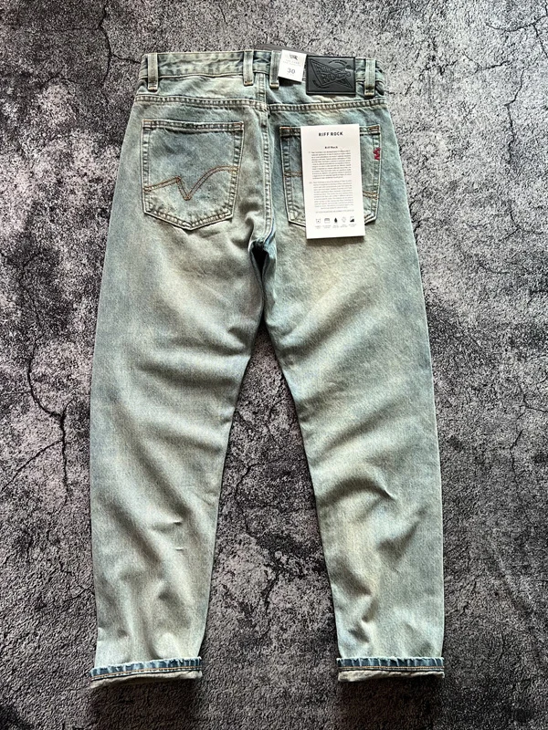 

Retro Japanese Sle Slim Fit Cotton Jeans Narrow Waist Light Blue Brued White Denim Khaki Jeans Casual Long Trousers