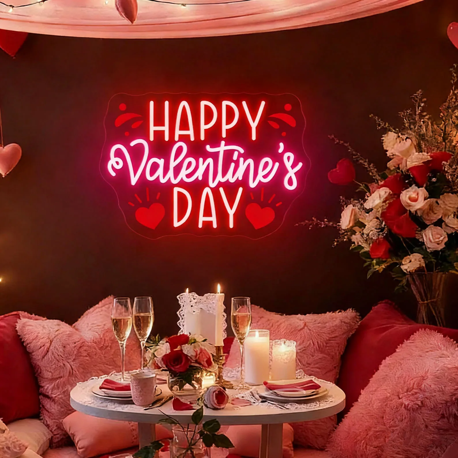 

Неоновая вывеска «С Днем Святого Валентина», романтическая свадебная неоновая вывеска, индивидуальный декор на День святого Валентина, подарок для вечеринки в паре, неоновая вывеска на заказ