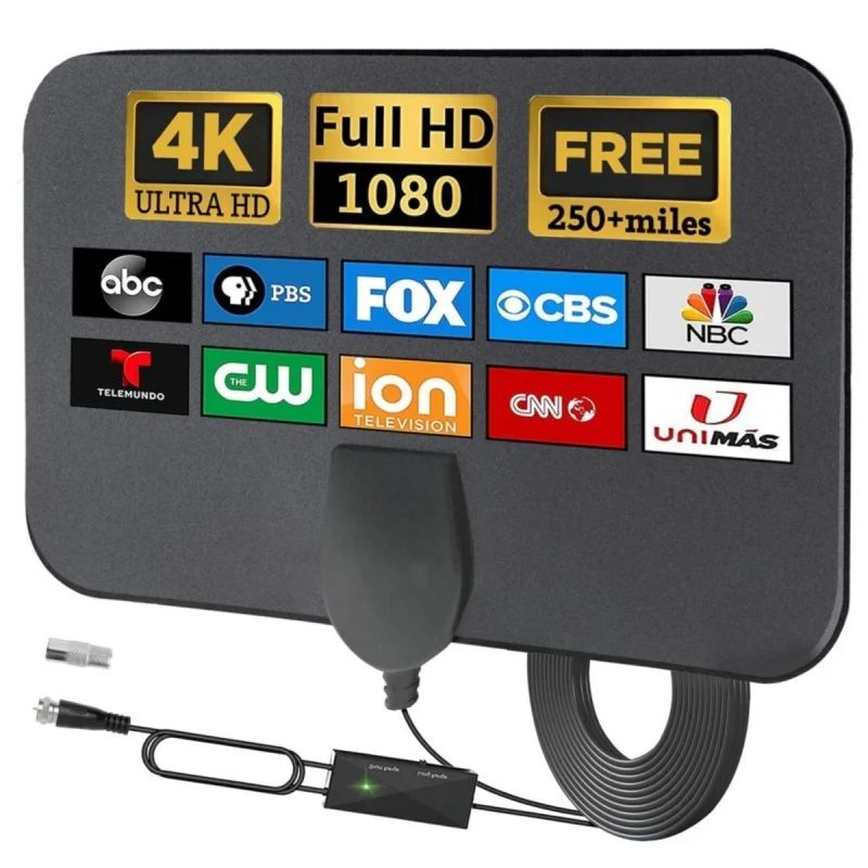 2025 New Indoor HD Digital TV Antenna Mini Mesh TV Antenna 4K 1080P DVB-T2 Antenna