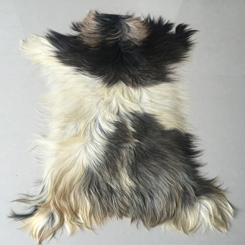 

Free Shipping Real Fur Long Hair Goat Fur Skin Pelts Goat Pelts Rugs