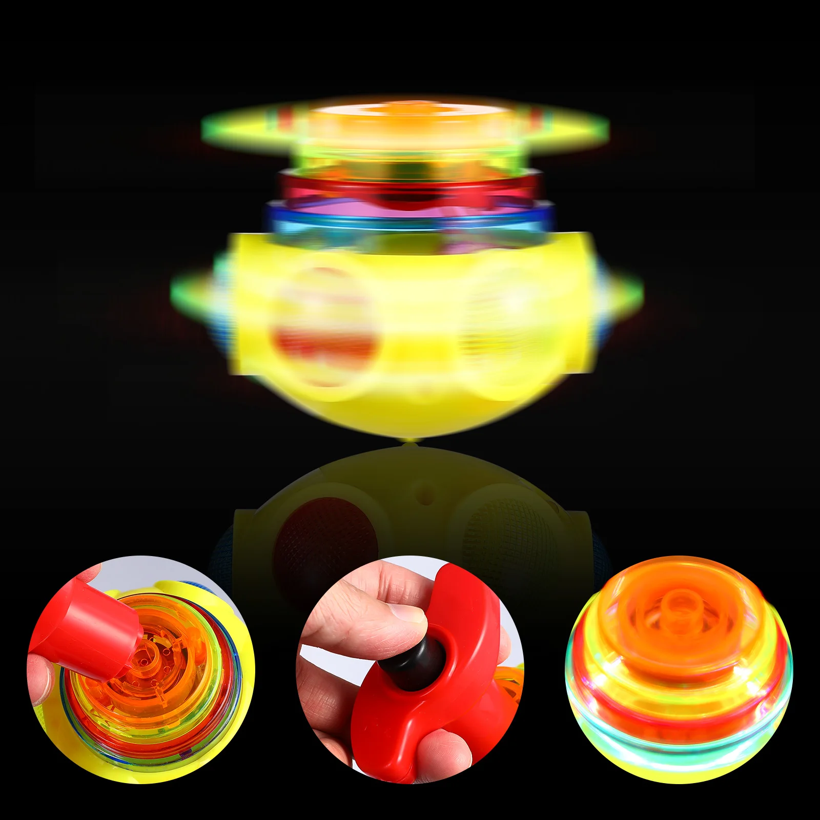 

4 Pcs Toys for Kids LED Electric Rotate Toy Rotate Playthings Sound R om Led Toys For Children Gyro Colors Children Game