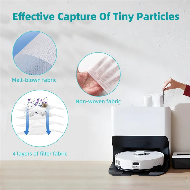 ~ 【متوفر】أكياس غبار قطع غيار لـ Roborock S8+/S8 Pro Ultra/S7 Maxv Ultra /S7 Pro Ultra/Q7+/Q7 Max+/Q5+ Vacuum Self-Em #5