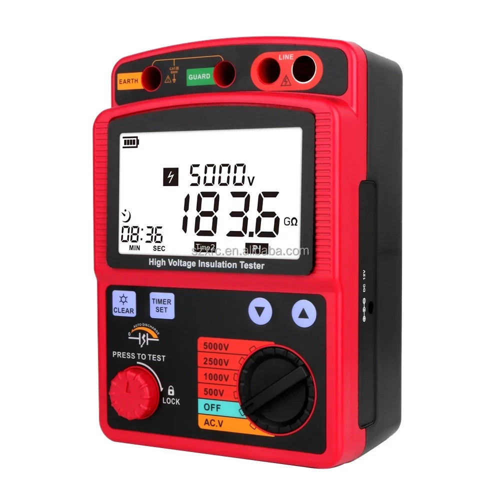 2025Digital Megohmmeter Voltage Tester Ohm Meter Insulation Resistance Tester 500 - 5000V