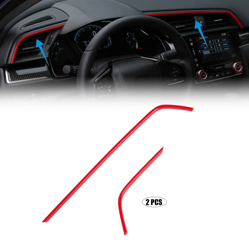 2 قطعة وحدة التحكم المركزية ملصقات تنفيس الهواء الزخارف داش مجلس لوحة الشارات الداخلية ل 10th الجنرال لهوندا سيفيك 2020 2019 2018 2017 2016 #3