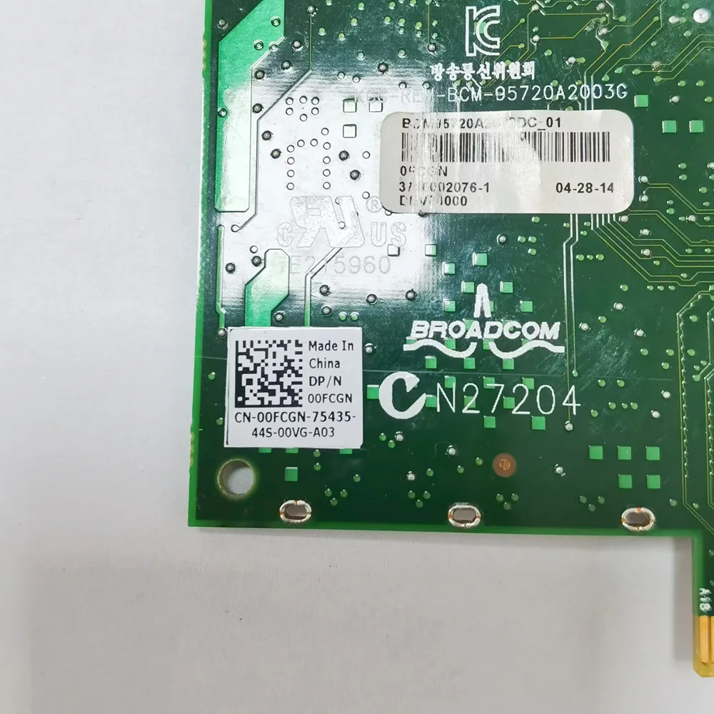 Imagem -04 - Loja Y-placa Gigabit Internet Network Pci-e para Dell Versão 00 Dell Fcgn 0fcgn 557m9 5720 Bcm5720 Dual Port