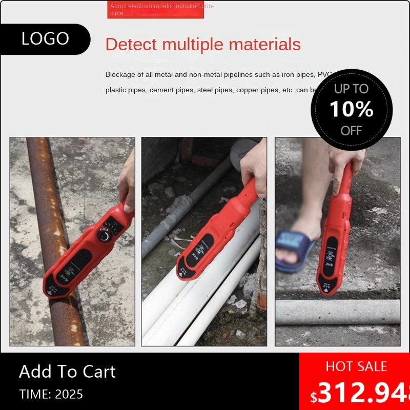 

080808Высокоточный детектор засоров трубопровода 20 м/40 м, диагностический сканер из ПВХ с водонепроницаемым зондом для инструмента