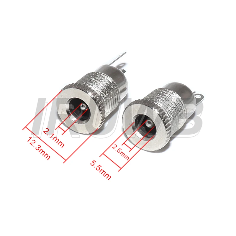 5PCS DC-099 Open Hole 11MM 5.5*2.1 5.5*2.5 DC099 5.5 mm x 2.1mm DC Power Jack Socket Female Panel Mount Connector Metal