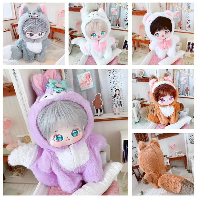 

Doll Clothes for 20cm Idol Cotton Doll Outfit Accessories Kawaii Fluffy Animals Bunny Fox Suit Wolf DIY Clothing Kids Girls Gift