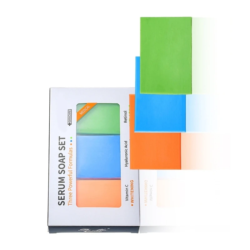 مجموعة صابون مهدئة مكونة من 3 قطع لبشرة الوجه والجسم المرطبة للنساء