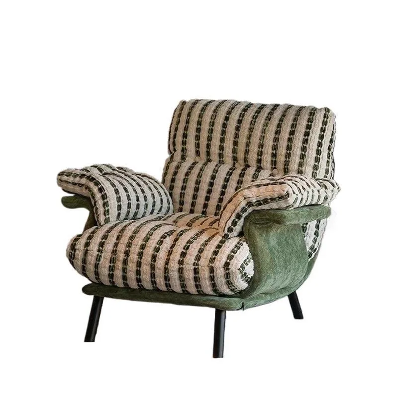 Cream wind French retro single sofa chair, living room balcony backrest leisure chair