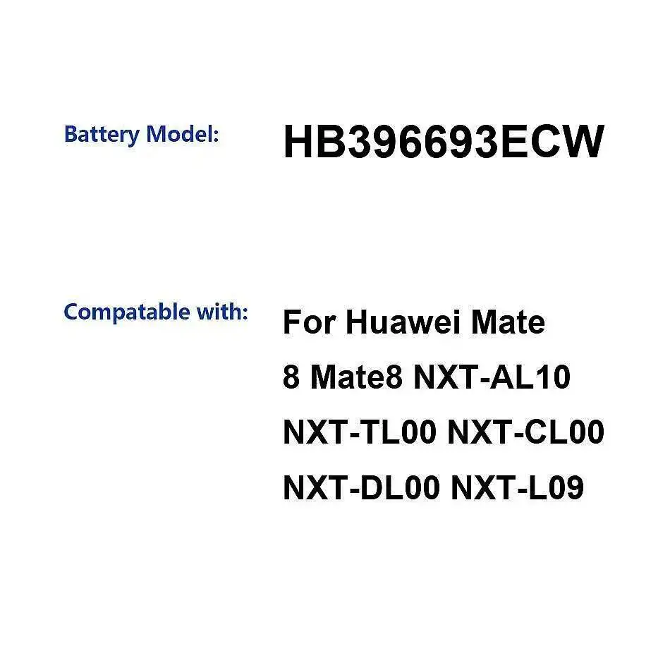 

Аккумулятор мобильного телефона HB396693ECW 3900 мАч для Huawei Mate 8 Mate8 Nxt-AL10 Nxt-TL00 Nxt-CL00 Nxt-DL00 Nxt-L09