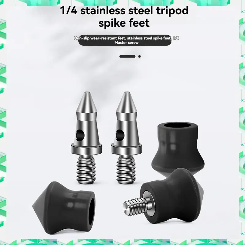 3C Electron 3Pcs Universal Tripod Foot Spikes Set 1/4 Inch Thread Stainless Steel Tripod Monopod Legs Feet Replacement Parts,3Pc