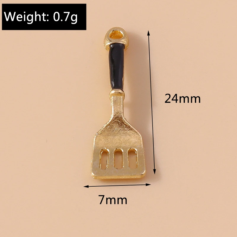 20 Stück niedliche Emaille-Legierung Küchenspatel Charms Anhänger für Schmuckherstellung Ohrringe Halsketten Schlüsselanhänger DIY Bastelzubehör – Detail 1