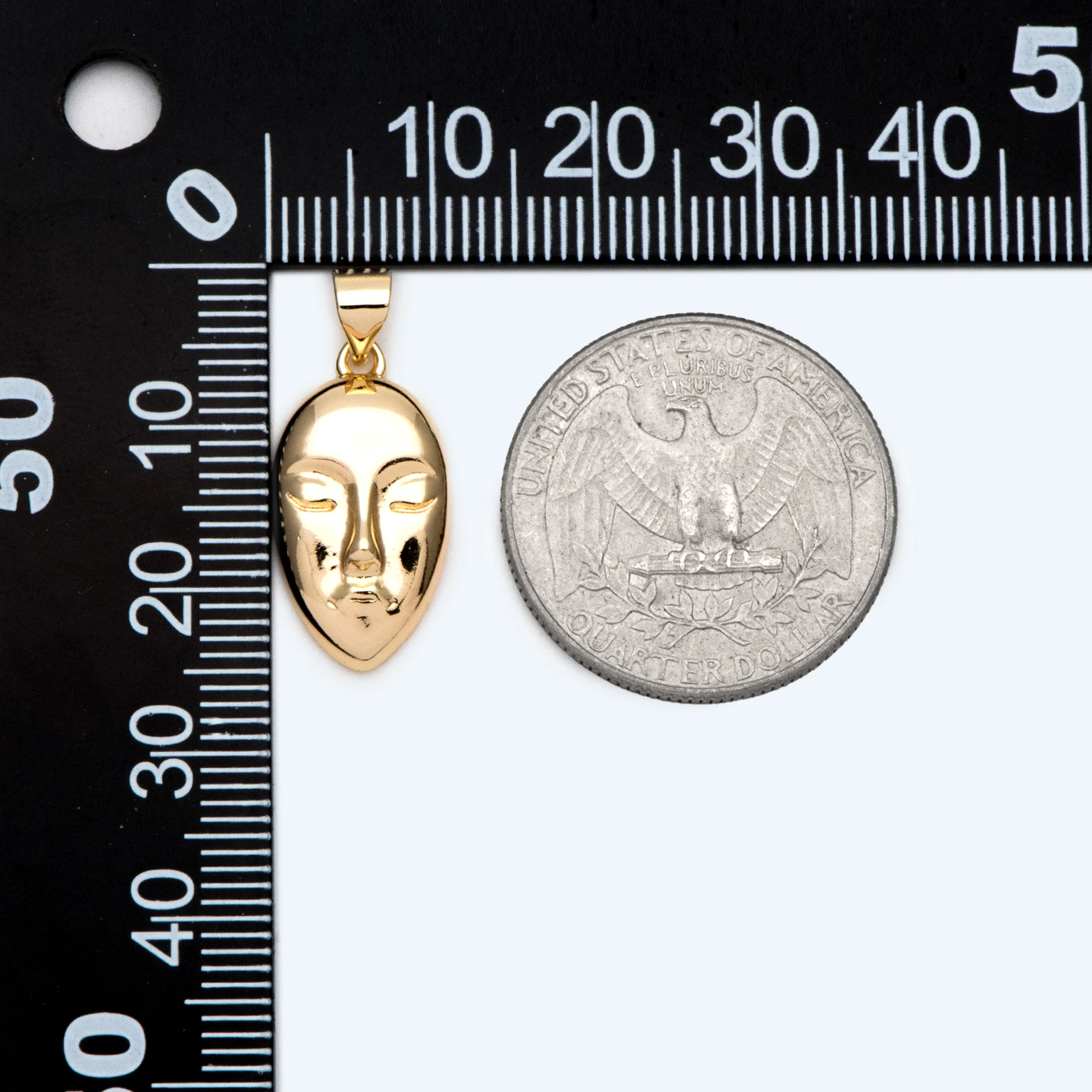 10pcs Face Charm With Bail, Gold/ Rhodium Plated Brass, Mask For Jewelry Making Pendant Bracelet Necklace Accessories (GB-2753)