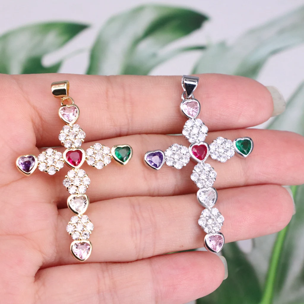 

2Pcs/18K Real Gold Plated Creative Christian Cross Charms For Handmade Talisman Prayer Religious Pendant Jewelry Making