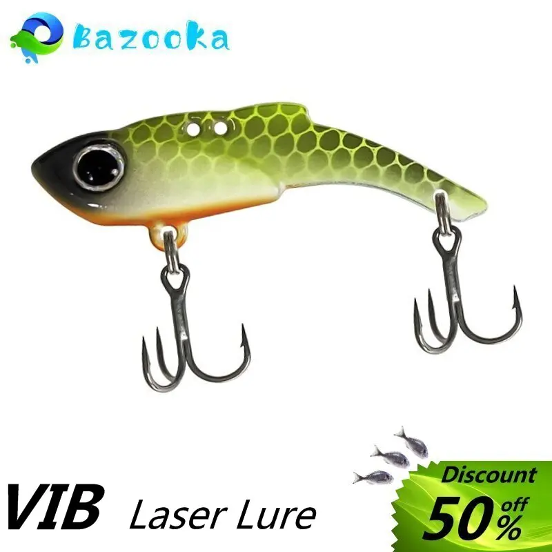 Bazooka-Vibration Fishing Lure, Rainbow Wobblers, Jumping Biomimetic Metal Jigging Treblehook, Pike Bass, Winter Bait