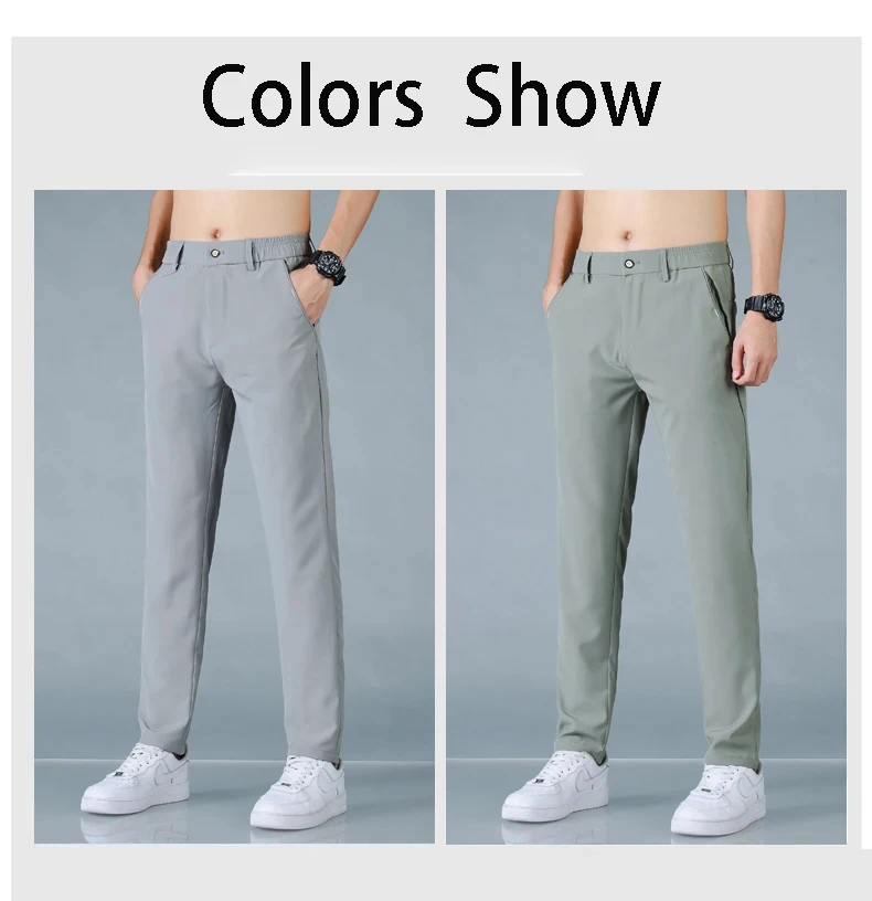 Herren Freizeithosen Korea Mode Sommer Slim Fit Hosen Hochwertige Elastische Taille Gerade Golf Sporthosen Herrenbekleidung – Detail 7