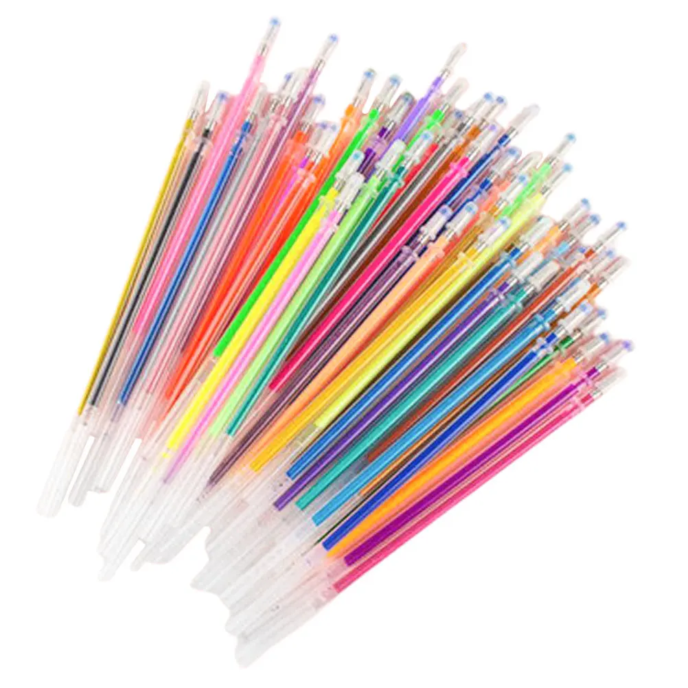 

48Pcs Colored Gel Pen Refills Neutral Ink Signature Pen Replacement Smooth Writing Office Supplies Glitter Pens for Adults