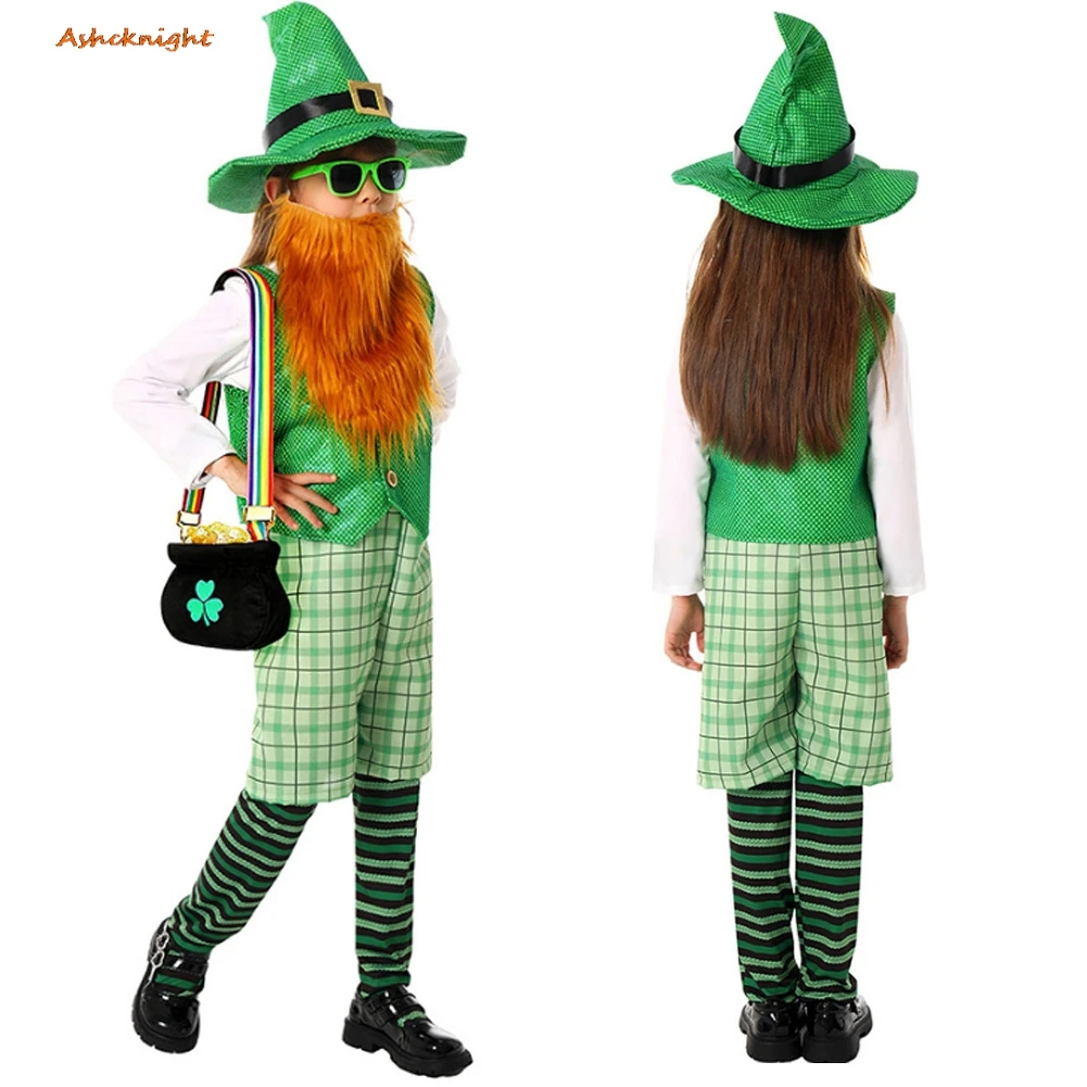 costume-de-fete-pour-garcons-et-filles-pour-la-saint-patrick-veste-pantalon-vetements-deguisements-tenue-de-jeu-de-role-costume-d'halloween-pour-enfants-carnaval