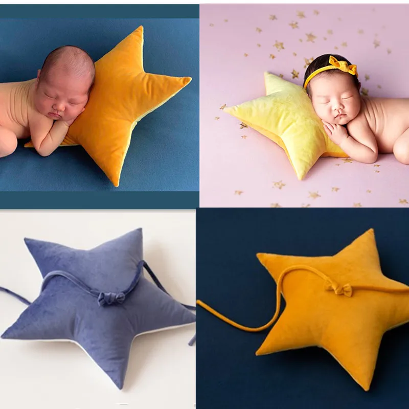 Sunshine Newborn Photography Props Shoot Pillow Auxiliary Stars With Headband Baby Posing Soft Pillow Double Sided Available