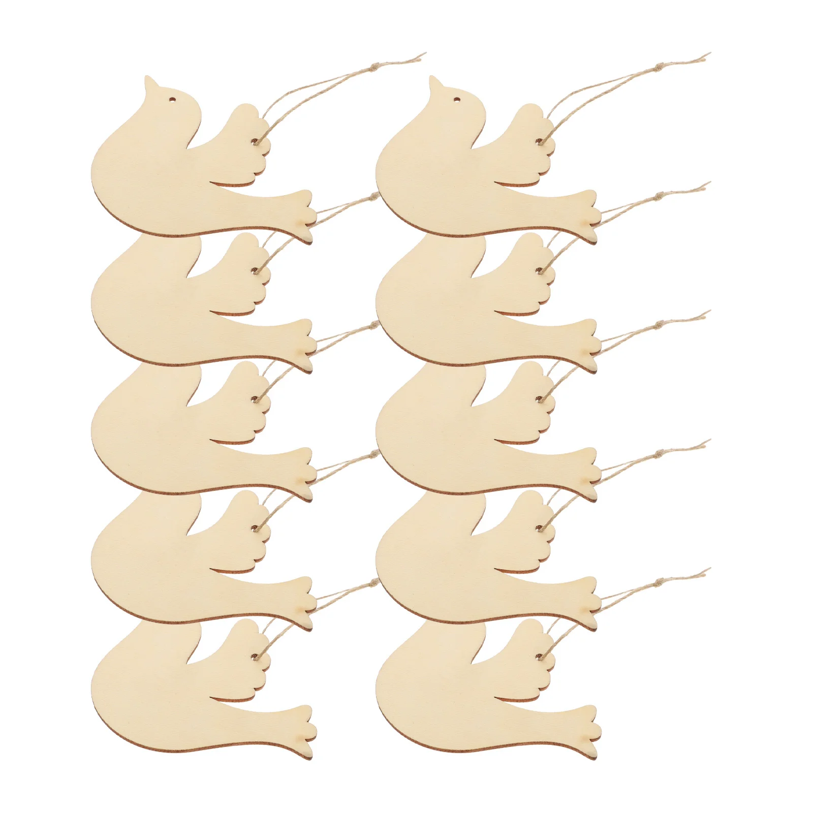 

50pcs Wooden Christmas Bird Ornaments Unfinished Wood Slices Diy Craft Supplies Kids Graffiti Holiday Hanging Pendants Home