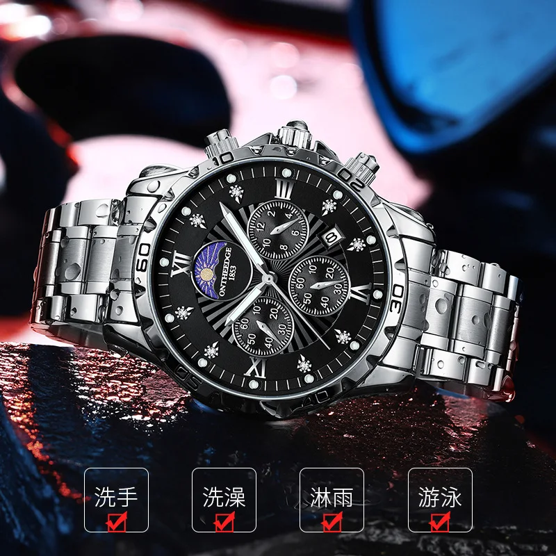 

Men’s Luxury Quartz Watch with Solid Stainless Steel Band, Luminous Dial, Elegant Business Wristwatch