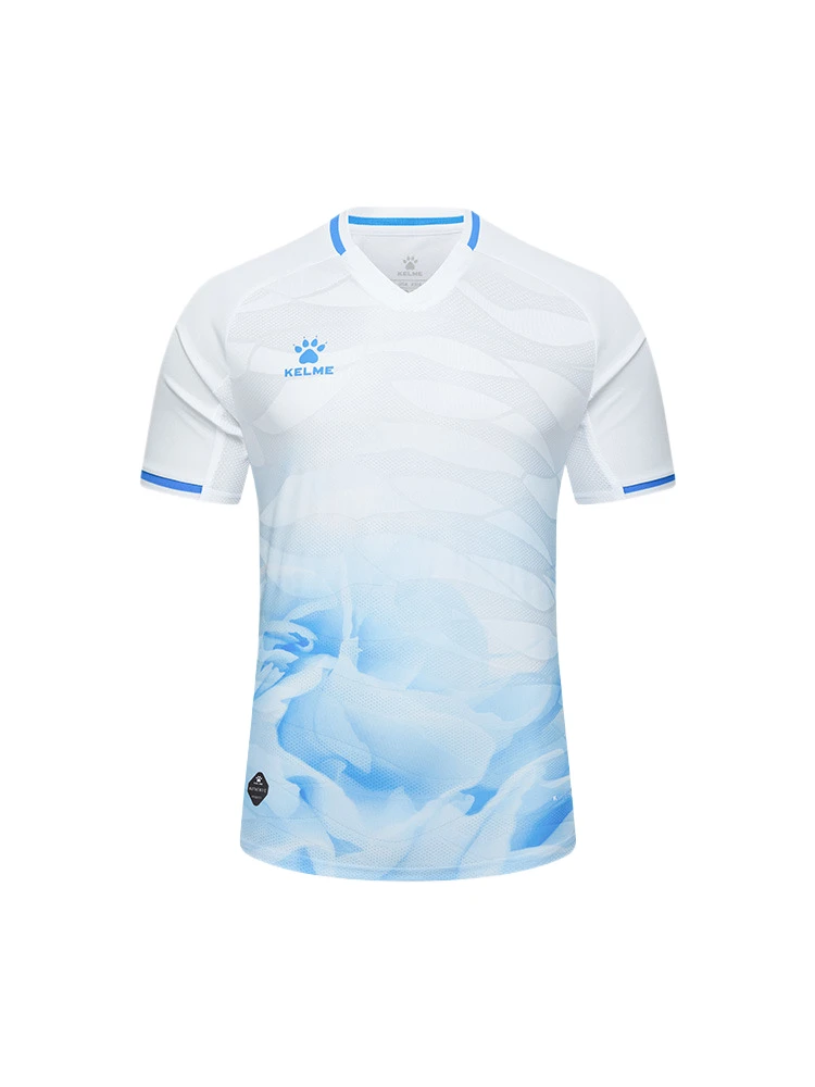 Kelme Soccer Short Sleeve Men Training Shirt New V-neck Football Top Running Sports Basketball Breathable Quick Drying T-shirt