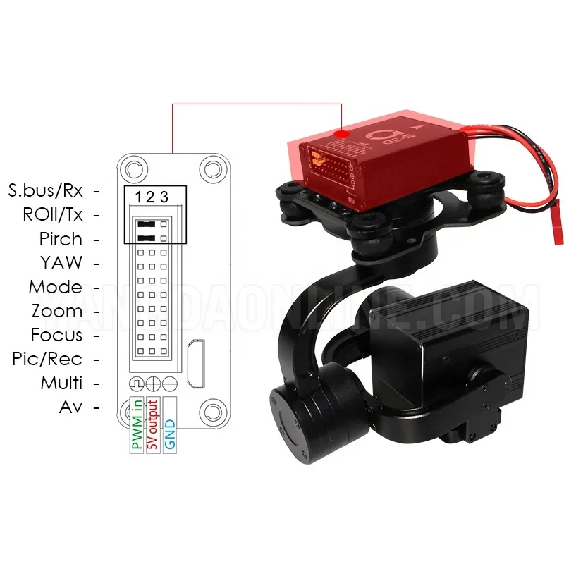 UAV 산업용 항공 촬영, 검사, 구조, 수색용 드론 카메라, 3 축 짐벌, 10X