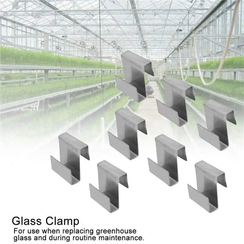 100Pcs Stainless Steel Z-Lap Type Greenhouse Glazing Clips Garden Supplies Clips