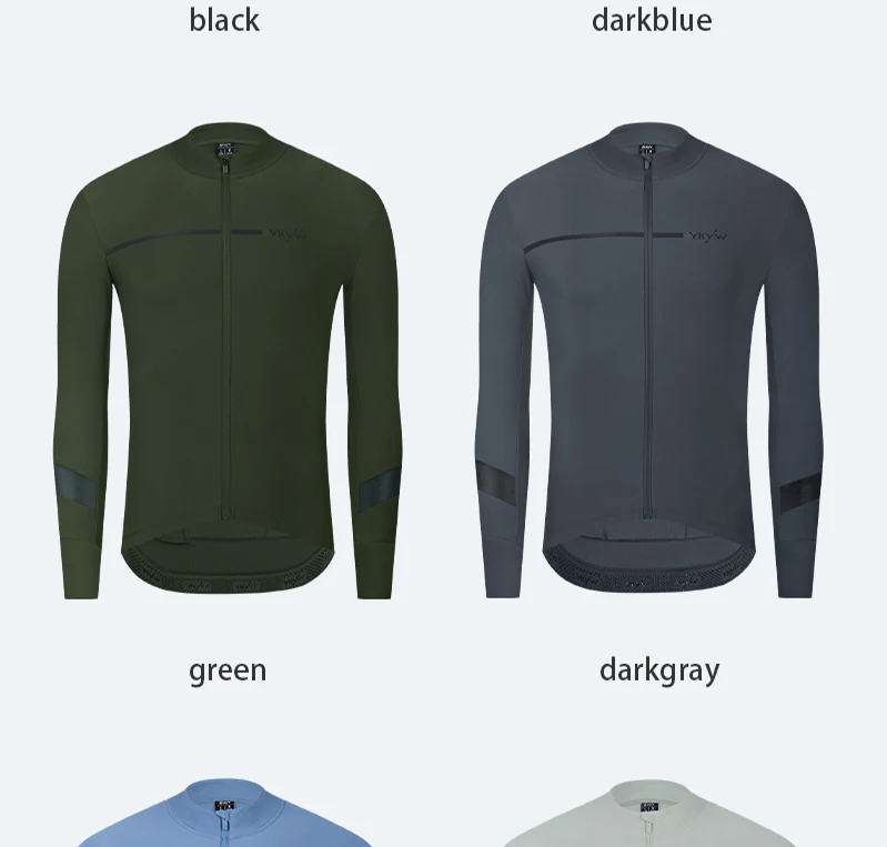 YKYWBIKE 10-20 ° C Herren Pro Radsport Langarm-Jacken 30% Rabatt Thermo-Fleece Wärmeisolierend Fahrradtrikot Rennrad-Bekleidung – Detail 13