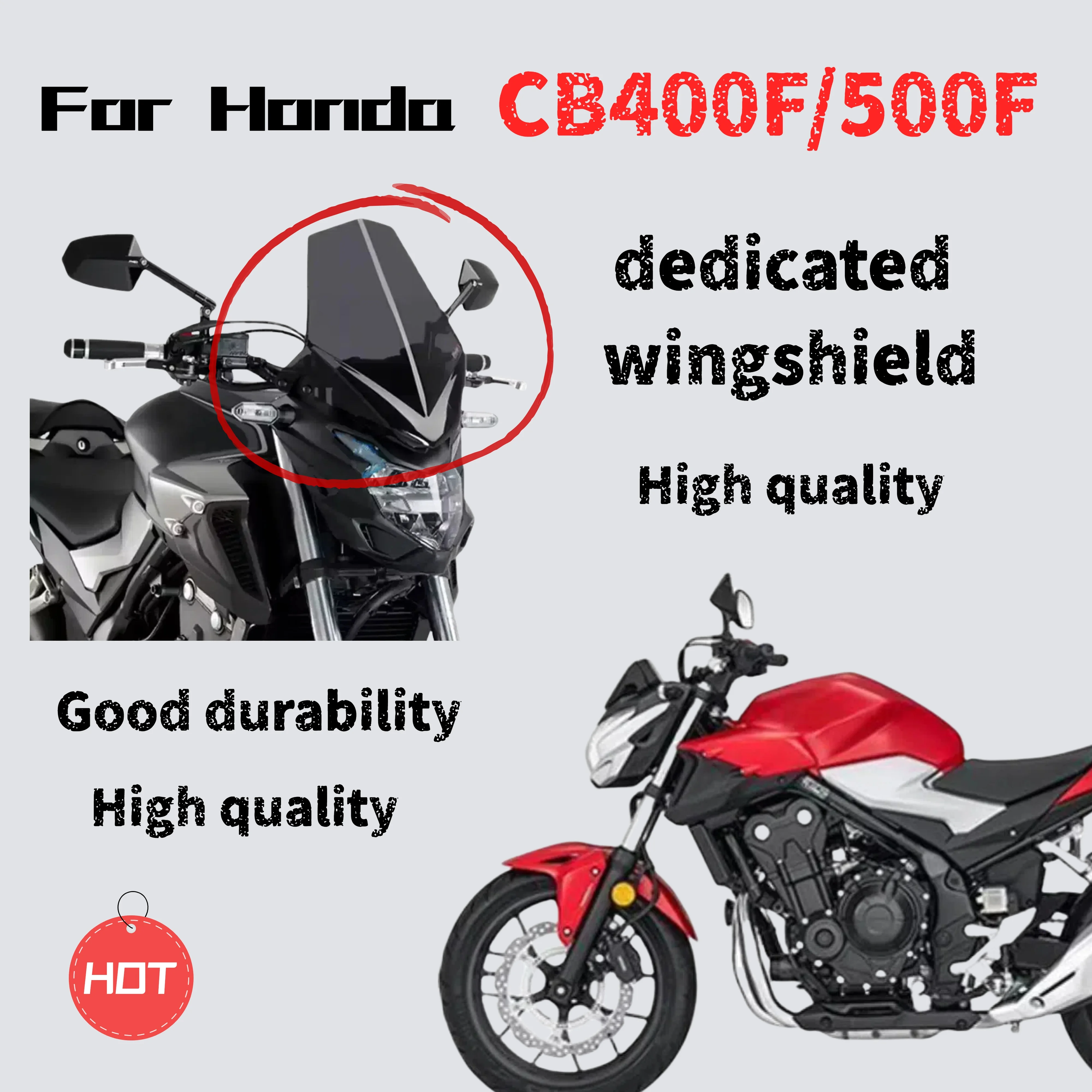 

For Honda CB400F CB500F modified heightened windshield accessories front windshield chest plate