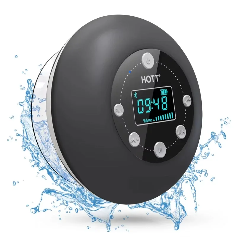 Shower Radio Bluetooth Speaker IPX4 Waterproof Portable Bathroom Shower Speaker With Microphone FM LCD Display Caixa De Som