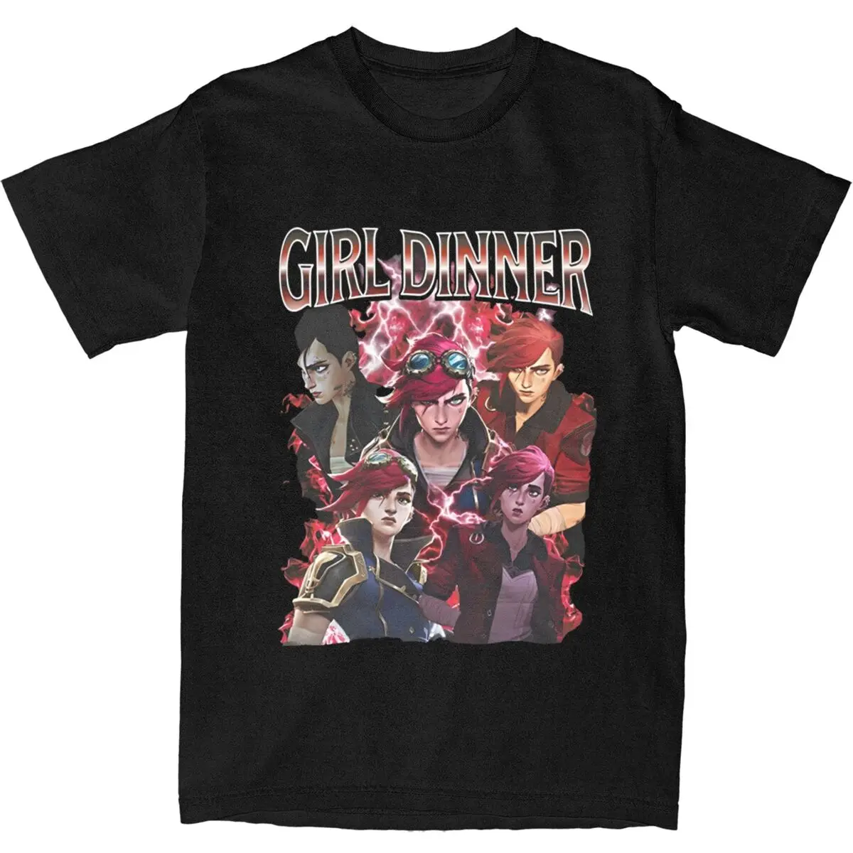 

Men Women Graphic Viktor Printing Girl Dinner Vi Arcane Violet T Shirt Tee Pure Cotton JInx T-shirts Clothing