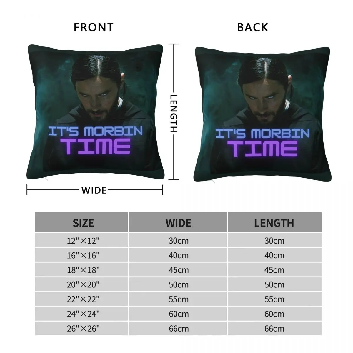 It's Morbin Time Square Pillowcase Polyester Linen Velvet Printed Zip Decorative Throw Pillow Case Home Cushion Cover 18