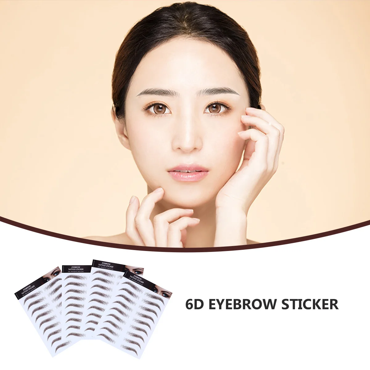 

4Pcs Eyebrow Tattoo Stickers Artificial Eyebrow Reusable Water Transfer Design Natural Look False Eyebrows for Women Various