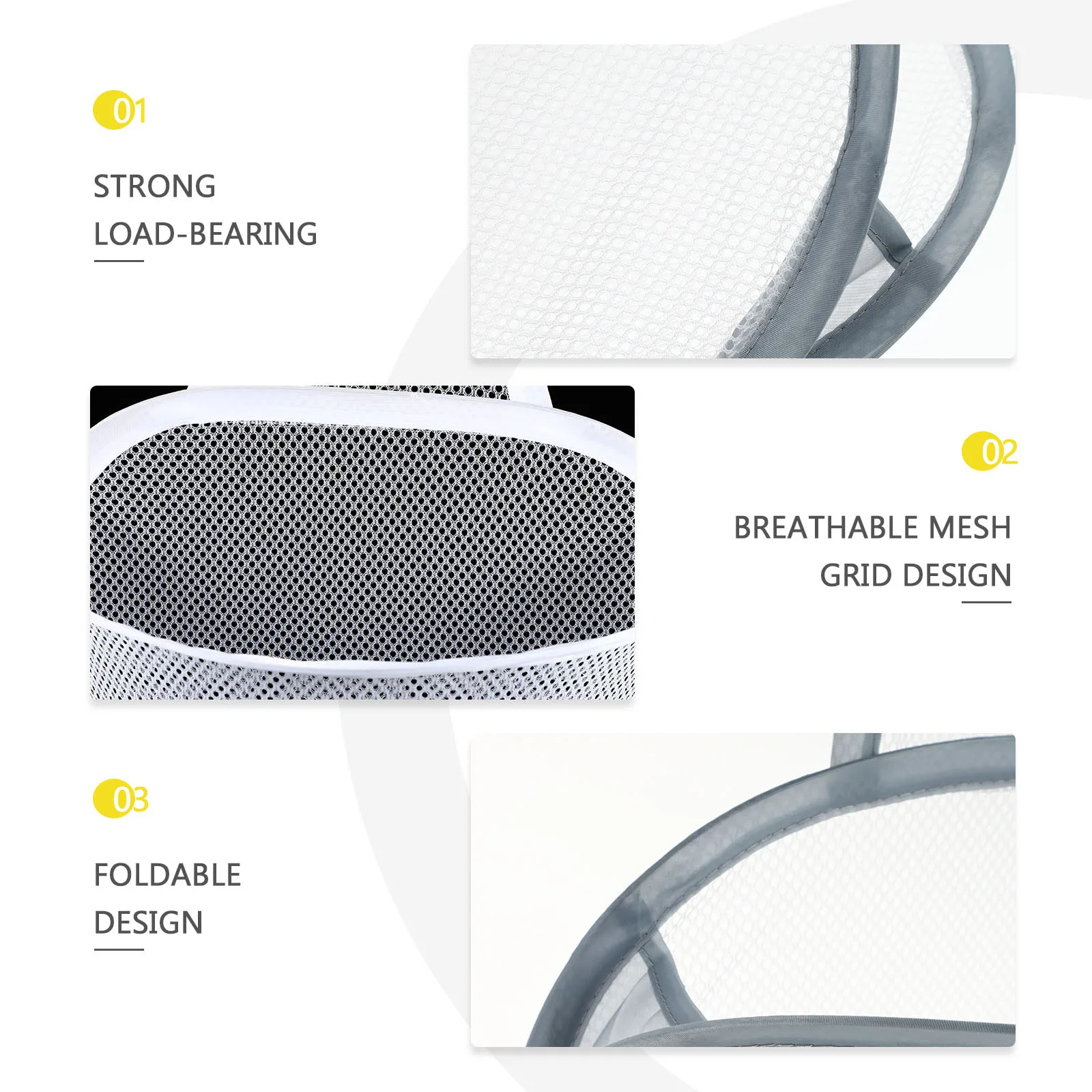 

2pcs Foldable Clothes Hanging Laundry Basket Wall-Mounted Clothing Storage Basket Breathable Mesh Strong Load-Bearing For