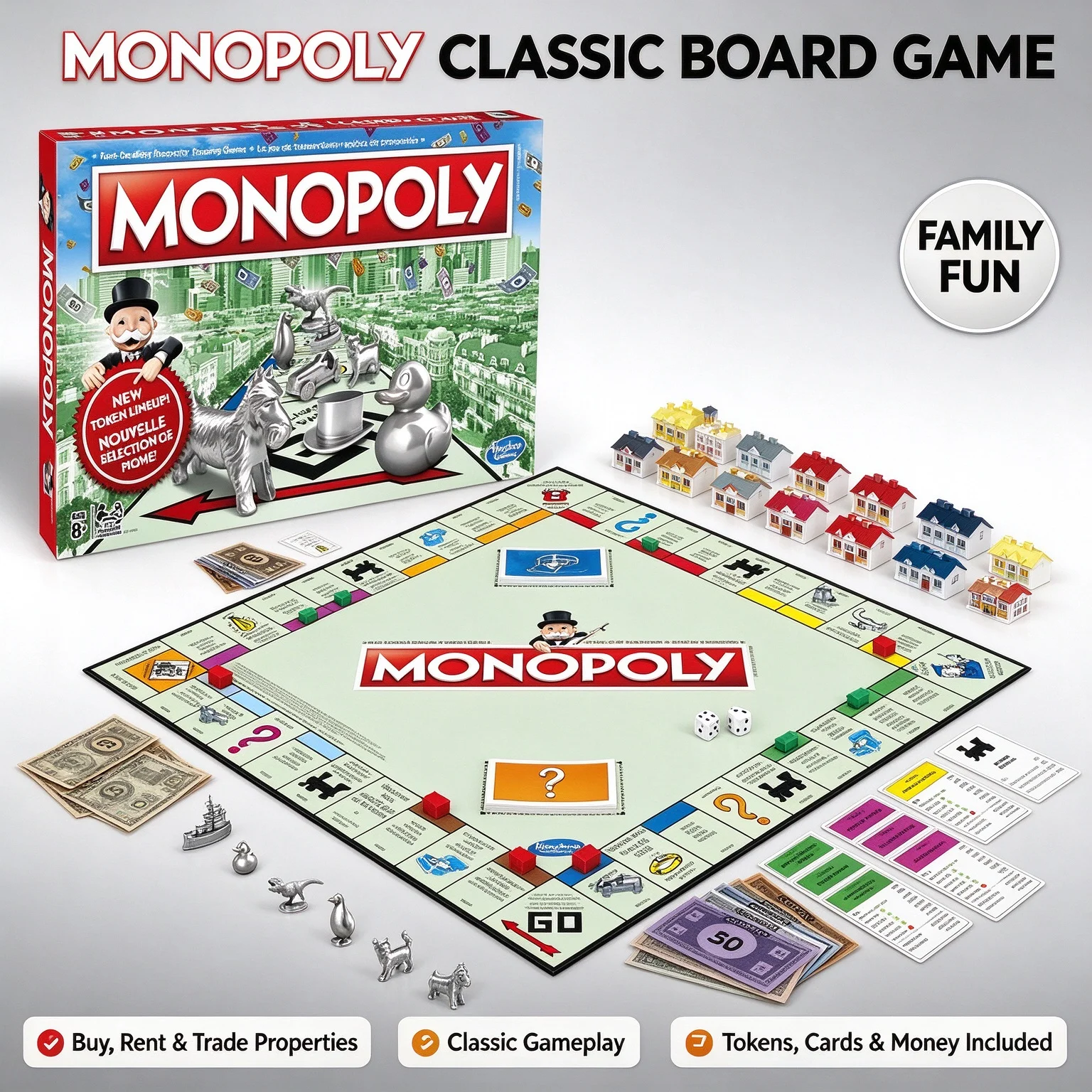 Hasbro Game Monopoly - Hasbro Monopoly Classic Property Trading Board
