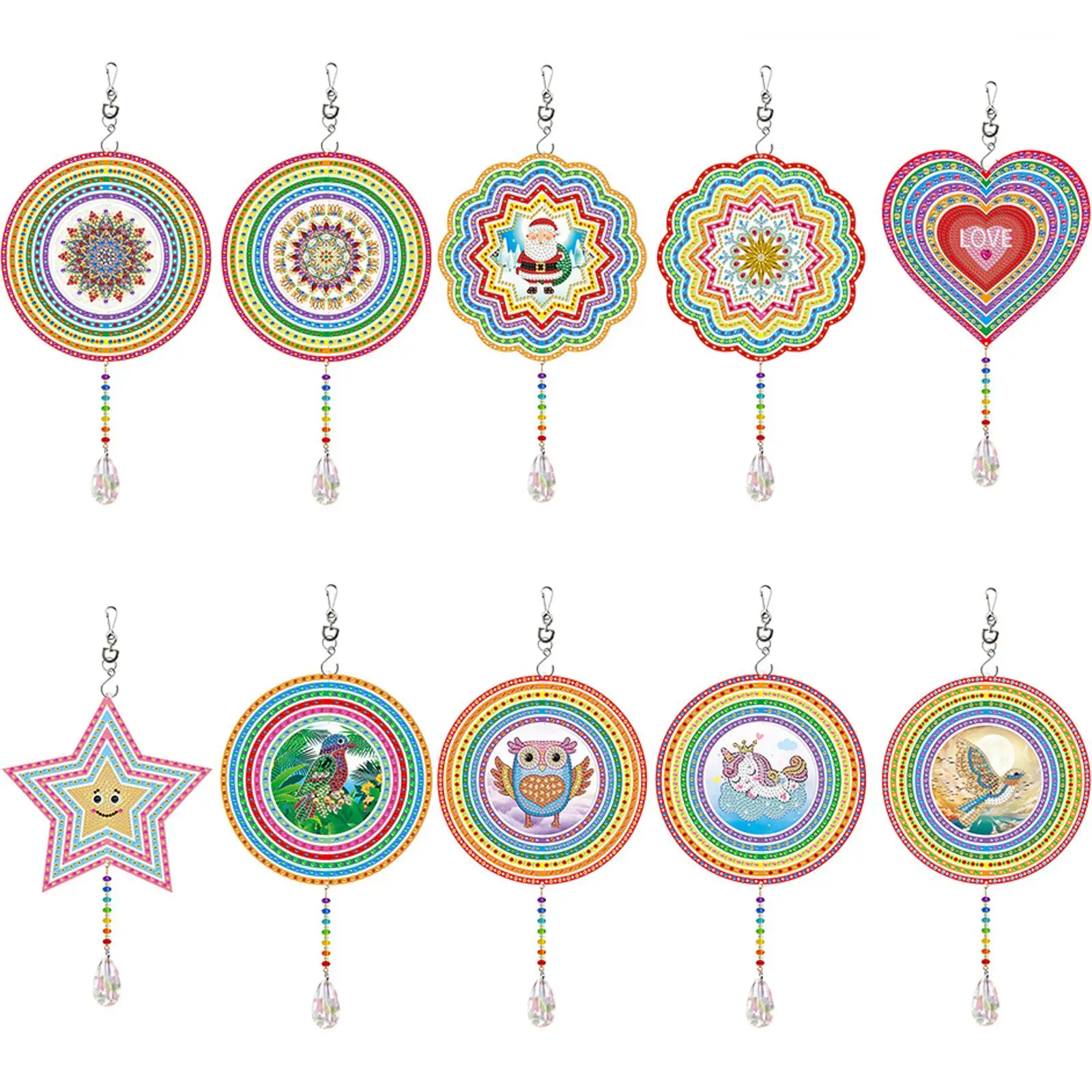 

2D/Flat DIY Diamond Art Sun Catcher Hanging Diamond Art Kits Rhinestone Diamond Art Window Pendants Home Wall Decoration Crafts