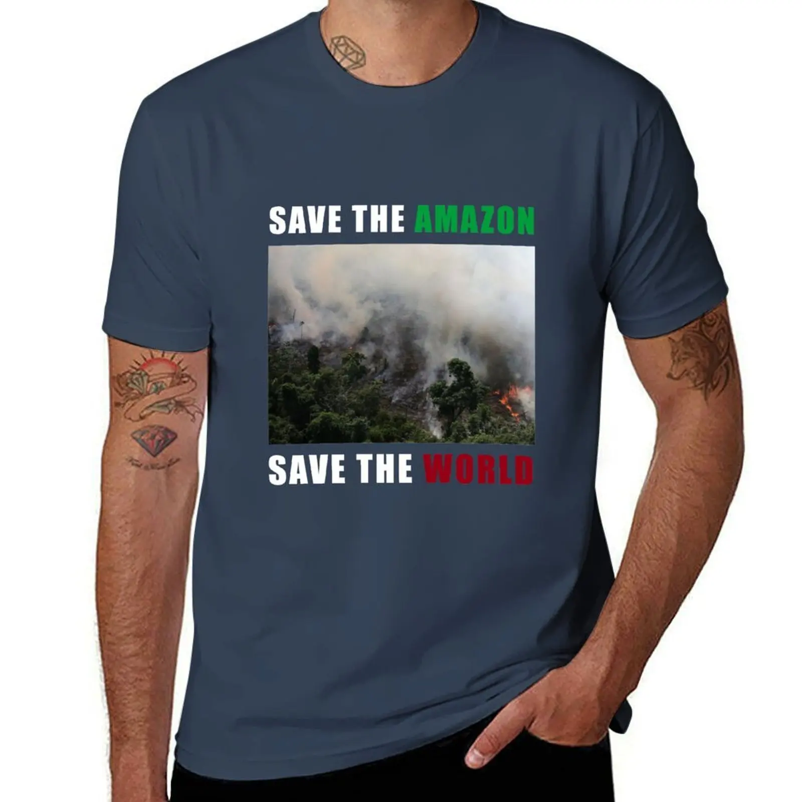 

SAVE THE AMAZON | SAVE THE WORLD T-Shirt Gym Exercise Short Sleeve T-Shirt
