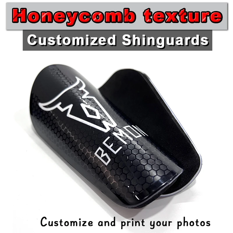 Customized Football Pads Honeycomb Texture Pattern Shin Protector Soccer Training Accessories Personalized Shin Guards 2024 New