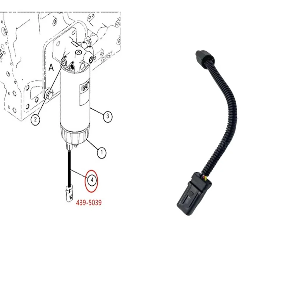 Sensor separador de agua y aceite, piezas de excavadora para 4395039, 439-5039, E320GC/323/326/330/336GC/349F, 345