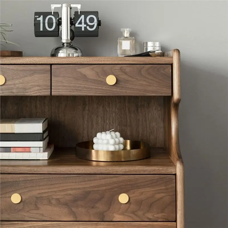 AB41-Brushed Brass Finish Solid Brass Cabinet Knobs Pulls Drawer Handles Dressed Cabinet Gold Knobs Modern Design Dresser
